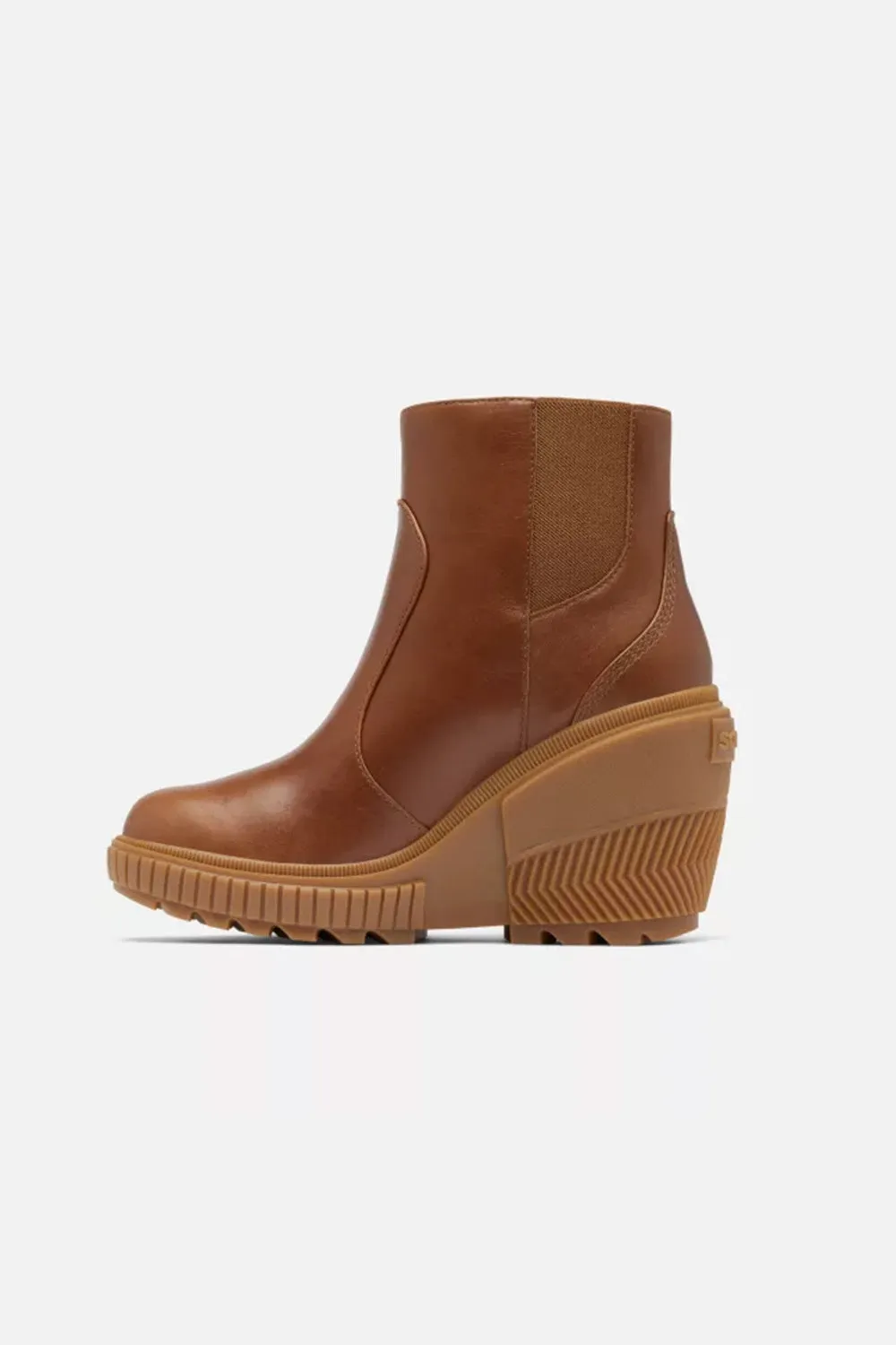 Sorel ONA Ave Zip Wedge Booties for Women in Velvet Tan Gum | 2103611-242