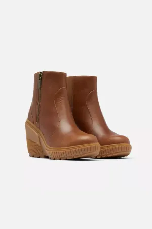 Sorel ONA Ave Zip Wedge Booties for Women in Velvet Tan Gum | 2103611-242