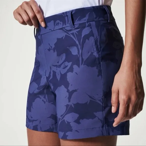 SPANX Sunshine Short 4” Floret Navy Golf Boat Beach Swim Trunks Shorts X-Large
