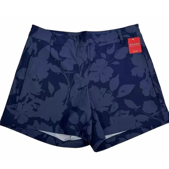 SPANX Sunshine Short 4” Floret Navy Golf Boat Beach Swim Trunks Shorts X-Large