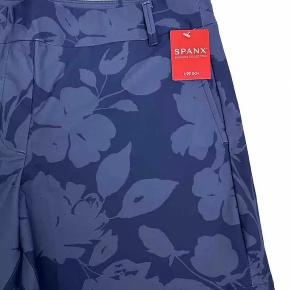 SPANX Sunshine Short 4” Floret Navy Golf Boat Beach Swim Trunks Shorts X-Large