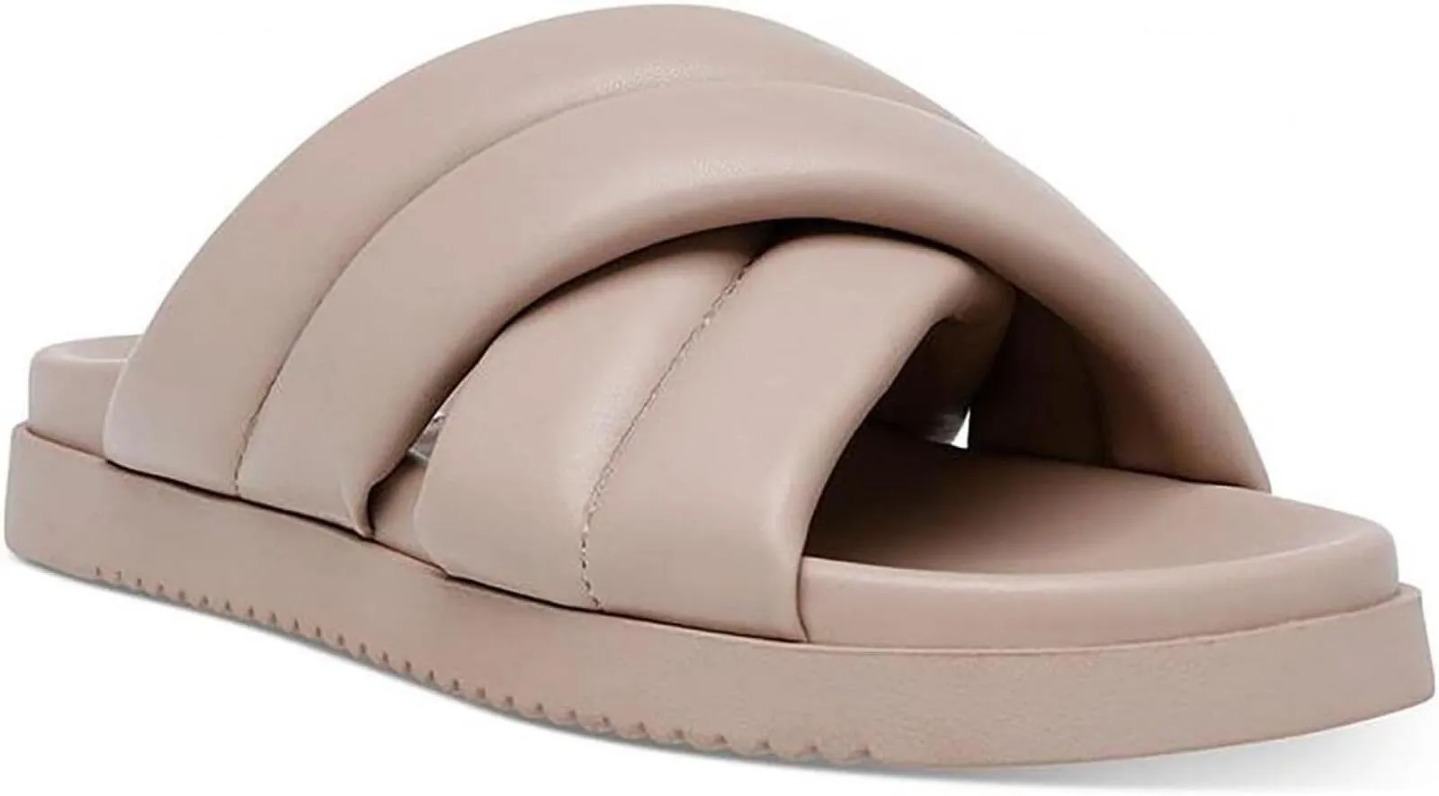 Steve Madden Womens Motte Faux Leather Slide Sandals MOTT03S1 Taupe Brown 6M
