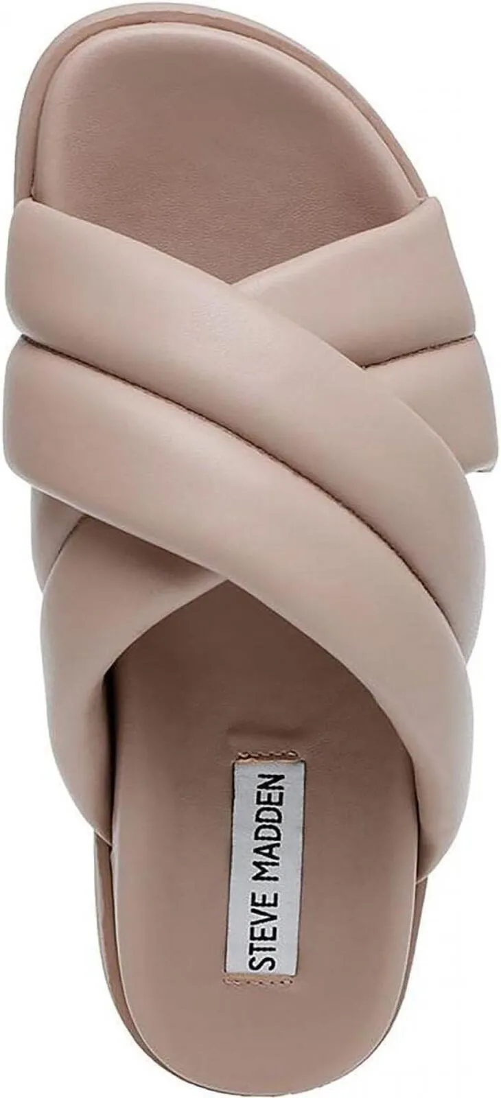 Steve Madden Womens Motte Faux Leather Slide Sandals MOTT03S1 Taupe Brown 6M