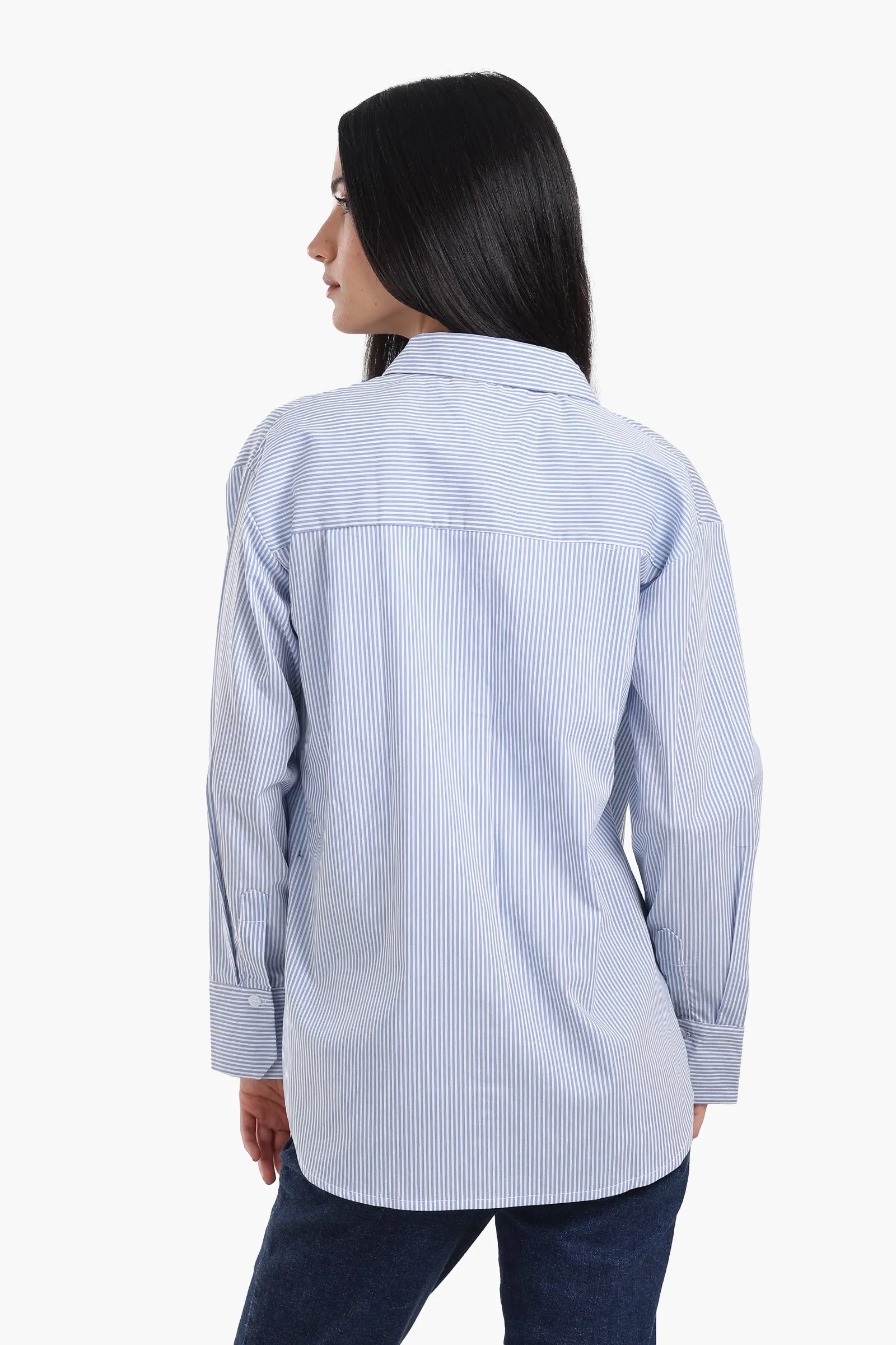 Striped Shirt with Printed Pocket