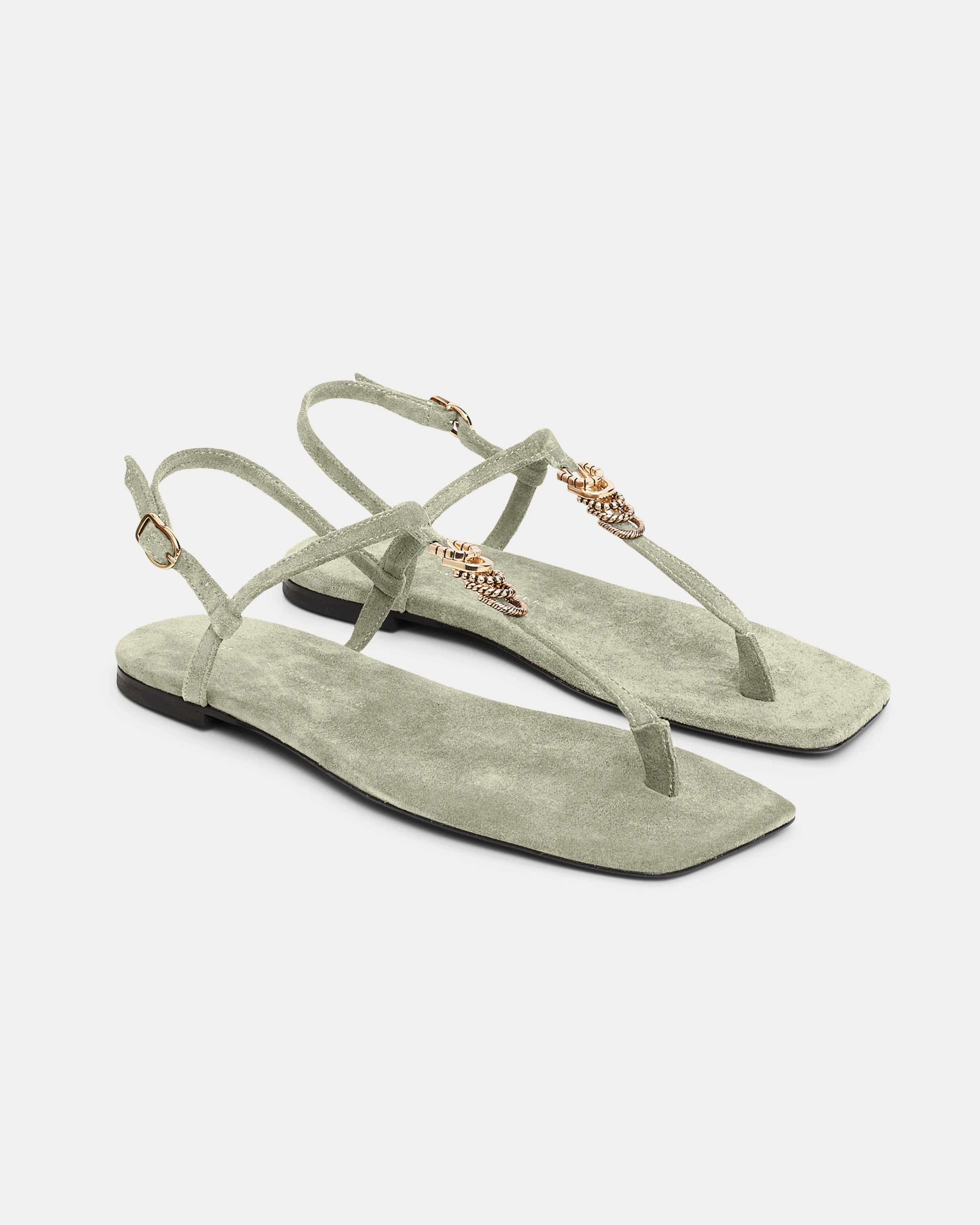 Suede Toe Post Sandal