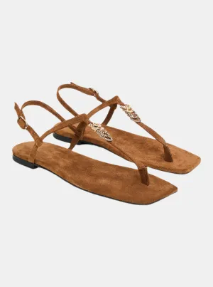 Suede Toe Post Sandal
