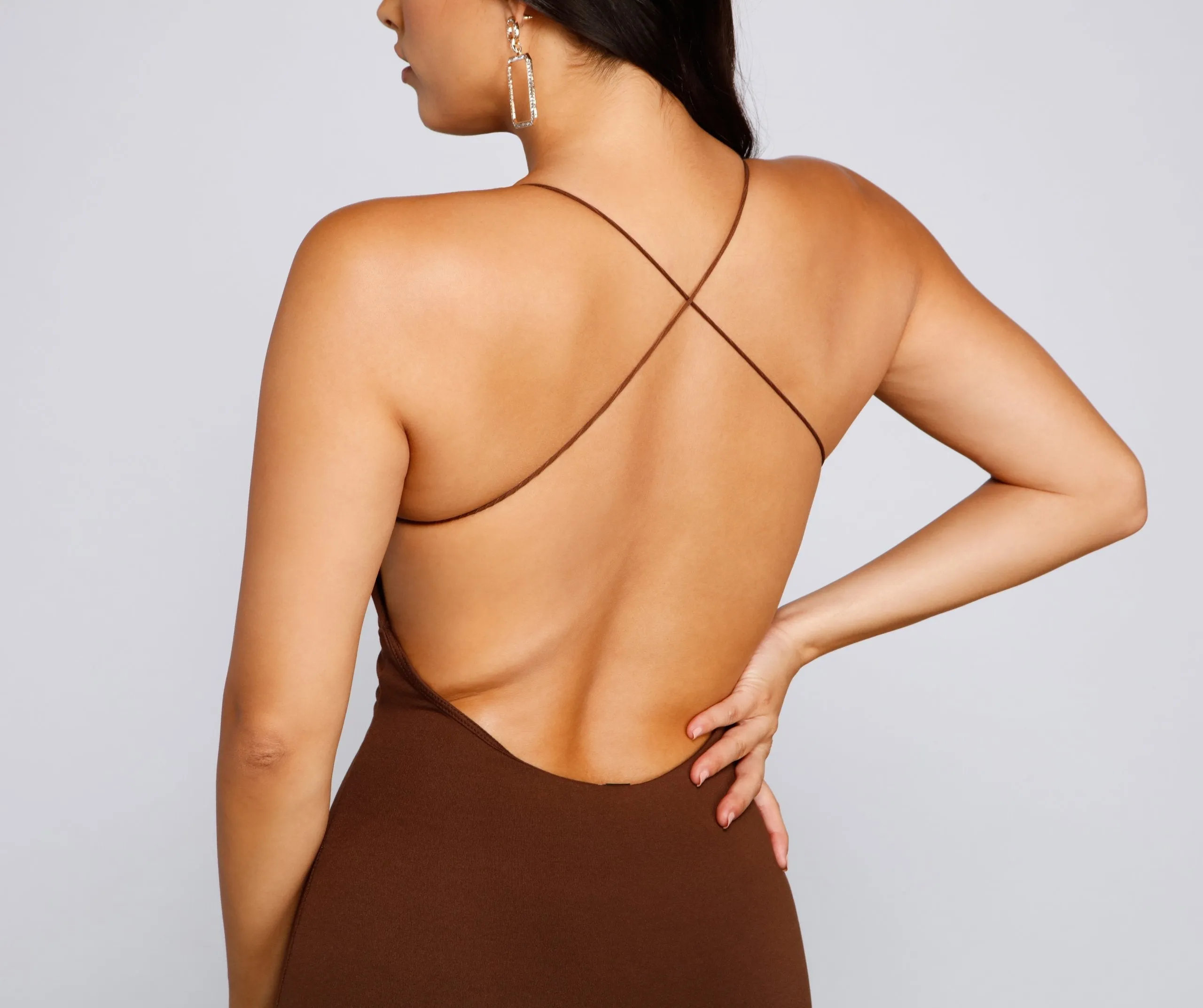 Sultry Impression Open Charming Back Mini Dress