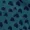 Teal Heart Printed Ruched Side Midi Dress