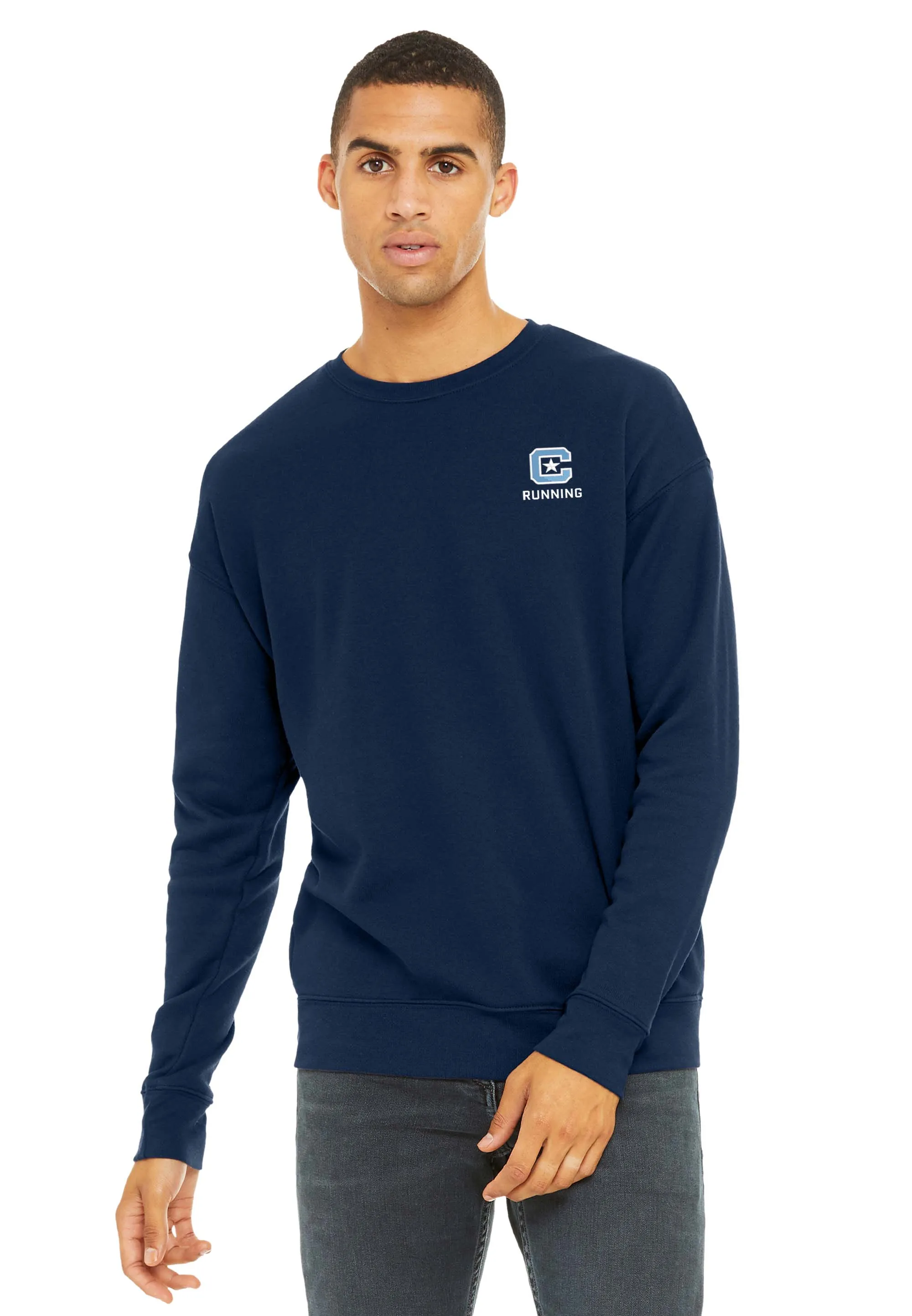 The Citadel, C Star, Club Sport - Running, Embroidered BELLA CANVAS ® Unisex Sponge Fleece Drop Shoulder Sweatshirt