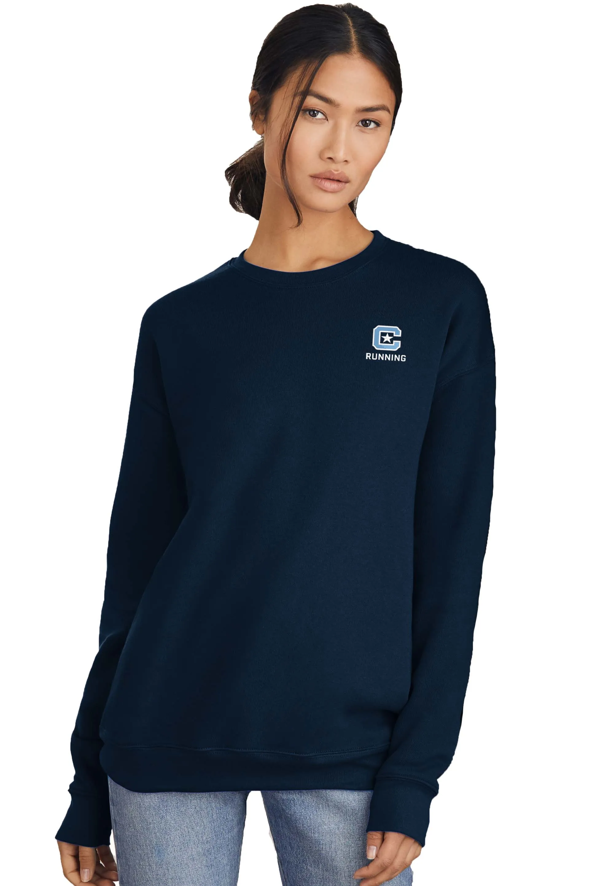 The Citadel, C Star, Club Sport - Running, Embroidered BELLA CANVAS ® Unisex Sponge Fleece Drop Shoulder Sweatshirt