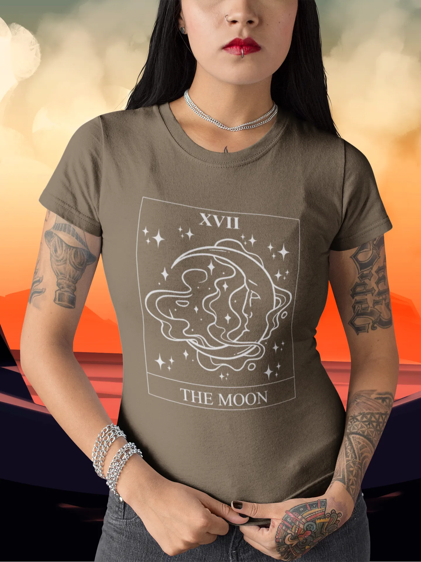 The Moon Tarot Card Tee Shirt, Witch Shirt, Unisex Jersey Short Sleeve Tee, Womens Bella Canvas T-Shirt