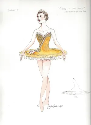 'Theme And Variations" Fem. Soloist Costume Sketch By Zack Brown