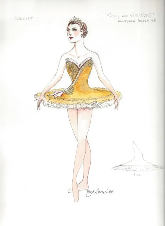 'Theme And Variations" Fem. Soloist Costume Sketch By Zack Brown