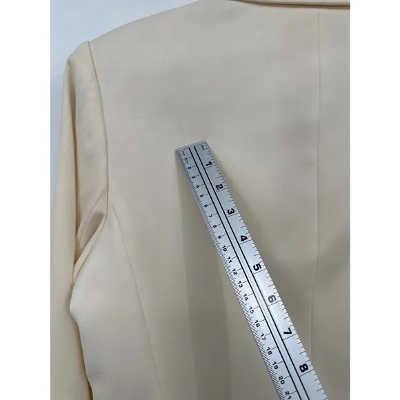 Theory Women's Virgin Wool Cream Blazer Jacket Size 12