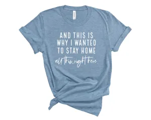 This is Why I Wanted to Stay Home - Bella   Canvas Unisex Adult Tee | White ink
