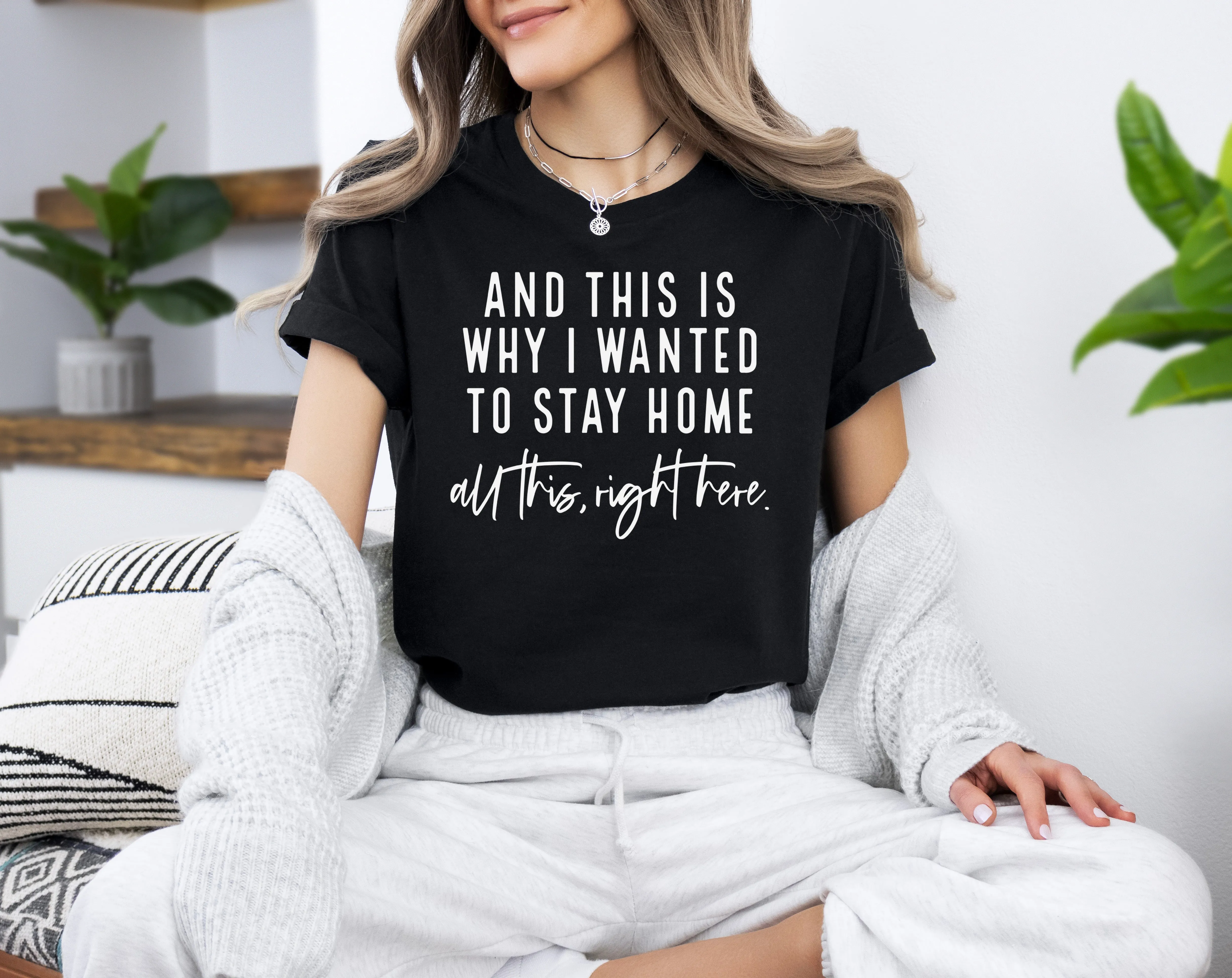 This is Why I Wanted to Stay Home - Bella   Canvas Unisex Adult Tee | White ink