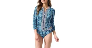 TOMMY BAHAMA- WOMEN'S ISLAND CAYS IKAT RASHGUARD