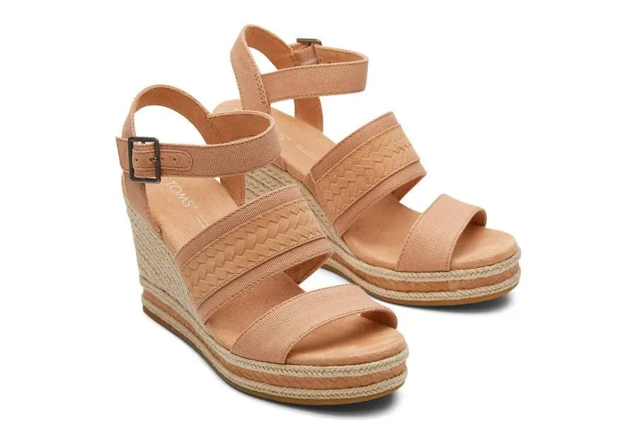 TOMS MADLEYN WEDGE-SAND BEIGE