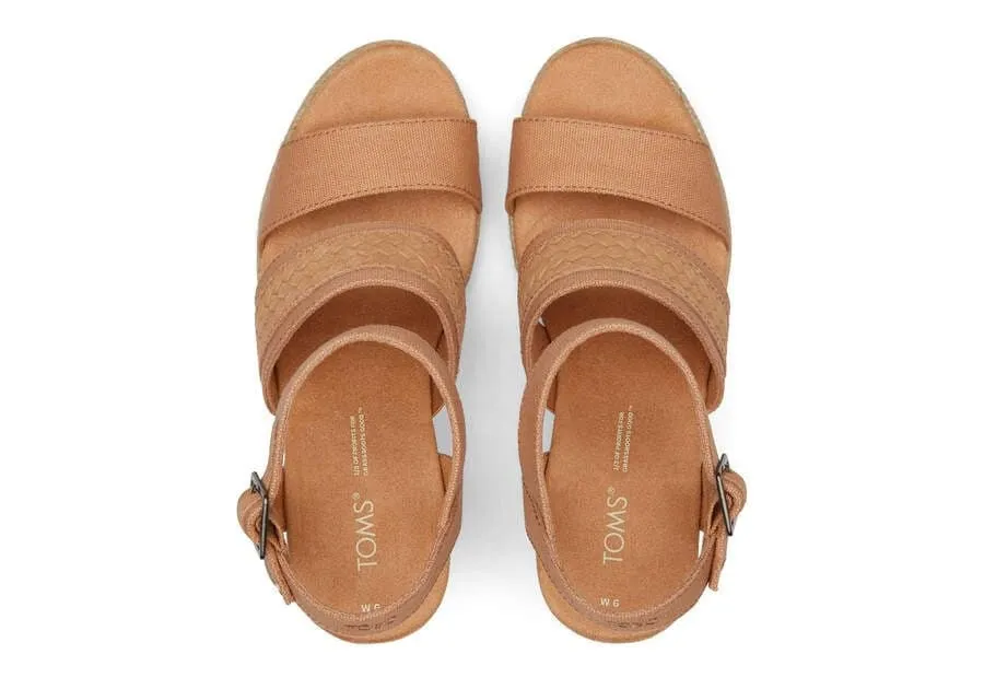 TOMS MADLEYN WEDGE-SAND BEIGE