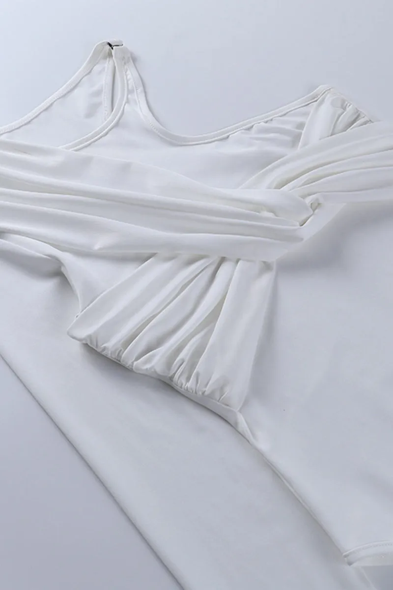 TR3168 Pleated Bodysuit Top