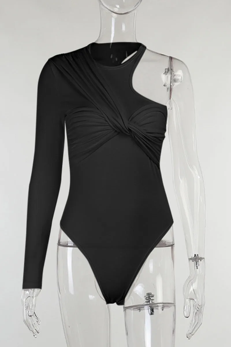 TR3168 Pleated Bodysuit Top