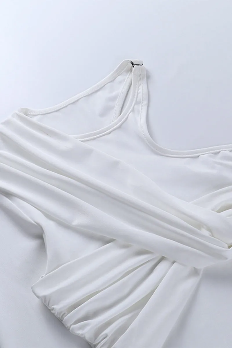 TR3168 Pleated Bodysuit Top
