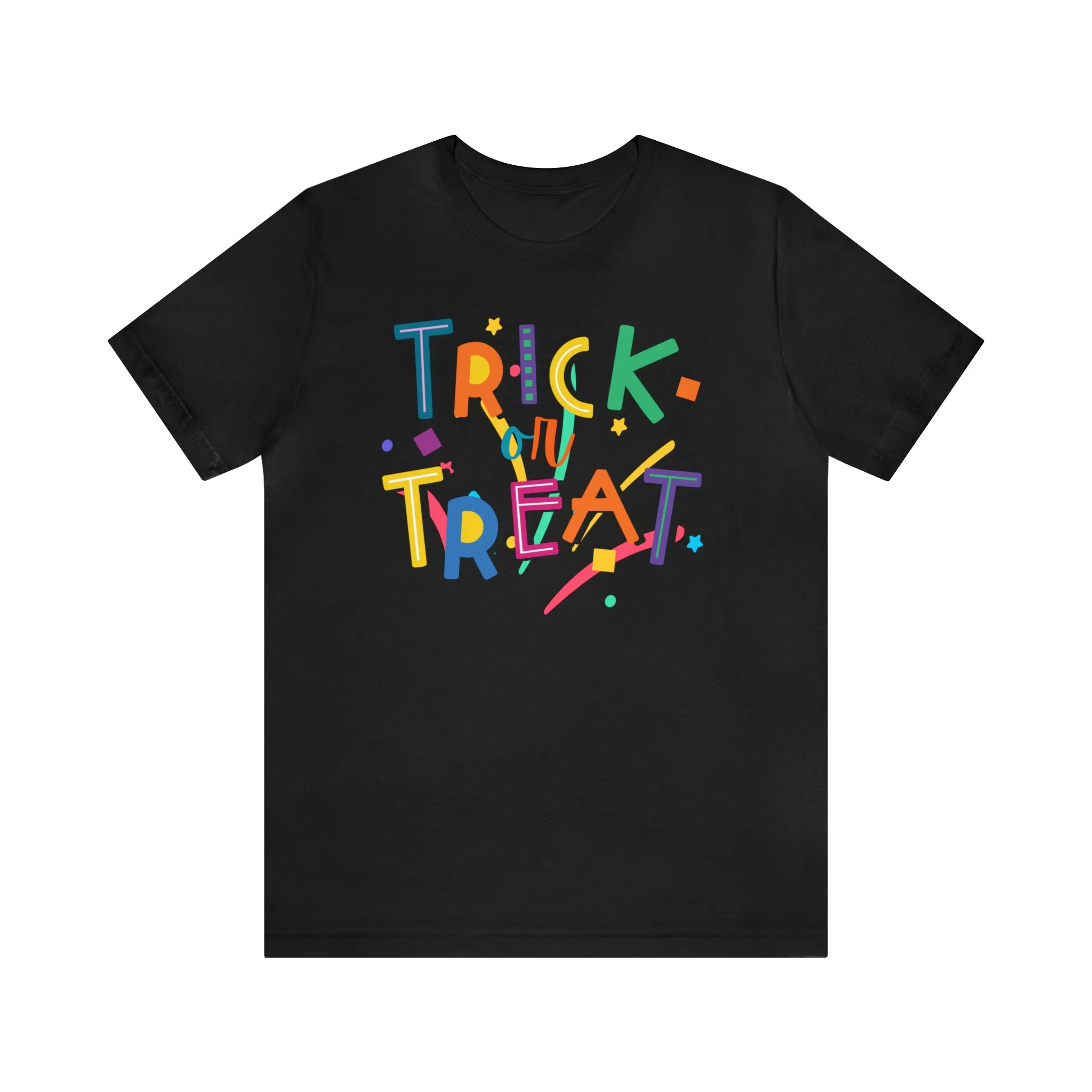 Trick or Treat Halloween T-Shirt | Colorful Candy Tee |  Bella Canvas 3001Unisex | Colorful Short Sleeve Tshirt