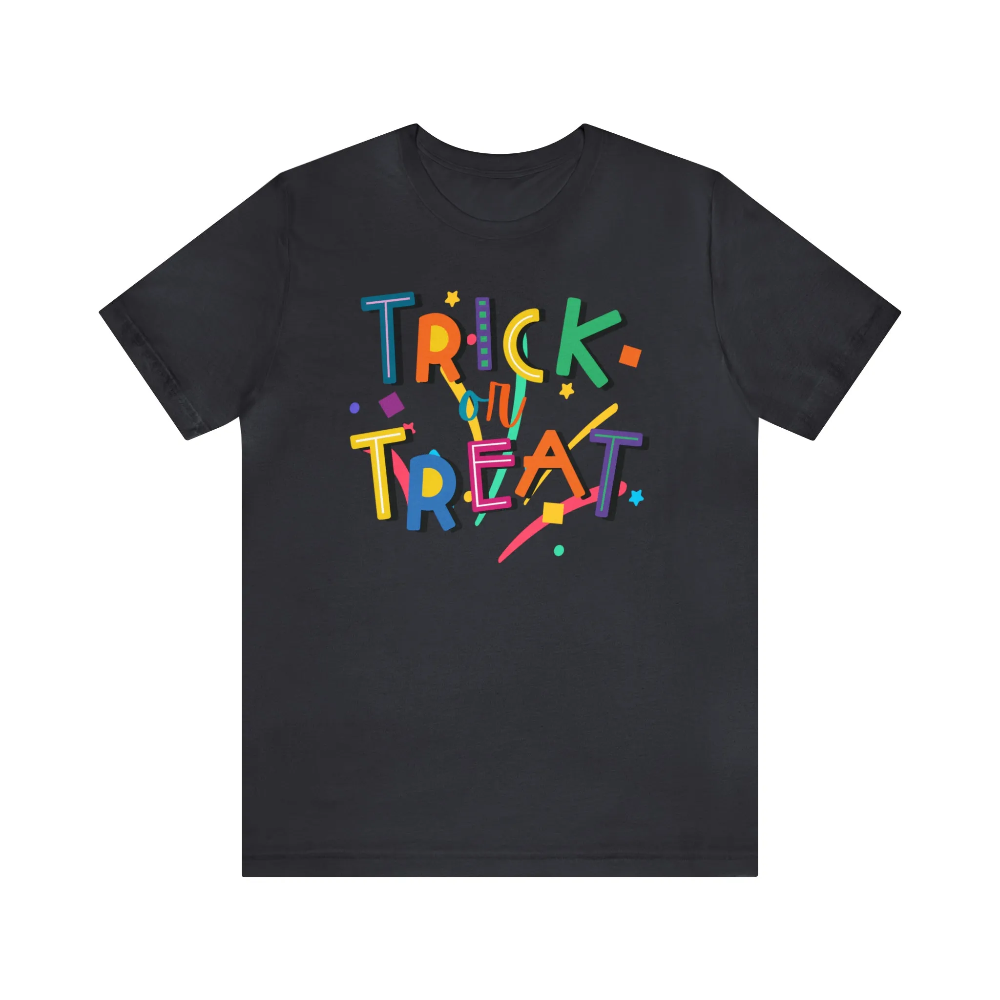 Trick or Treat Halloween T-Shirt | Colorful Candy Tee |  Bella Canvas 3001Unisex | Colorful Short Sleeve Tshirt