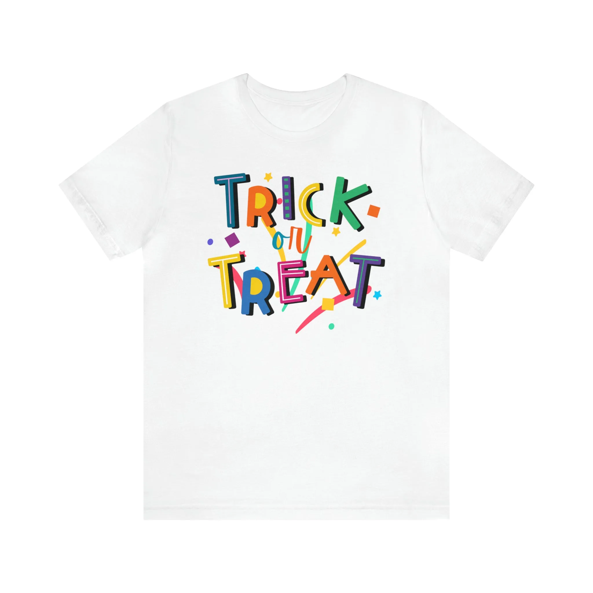 Trick or Treat Halloween T-Shirt | Colorful Candy Tee |  Bella Canvas 3001Unisex | Colorful Short Sleeve Tshirt