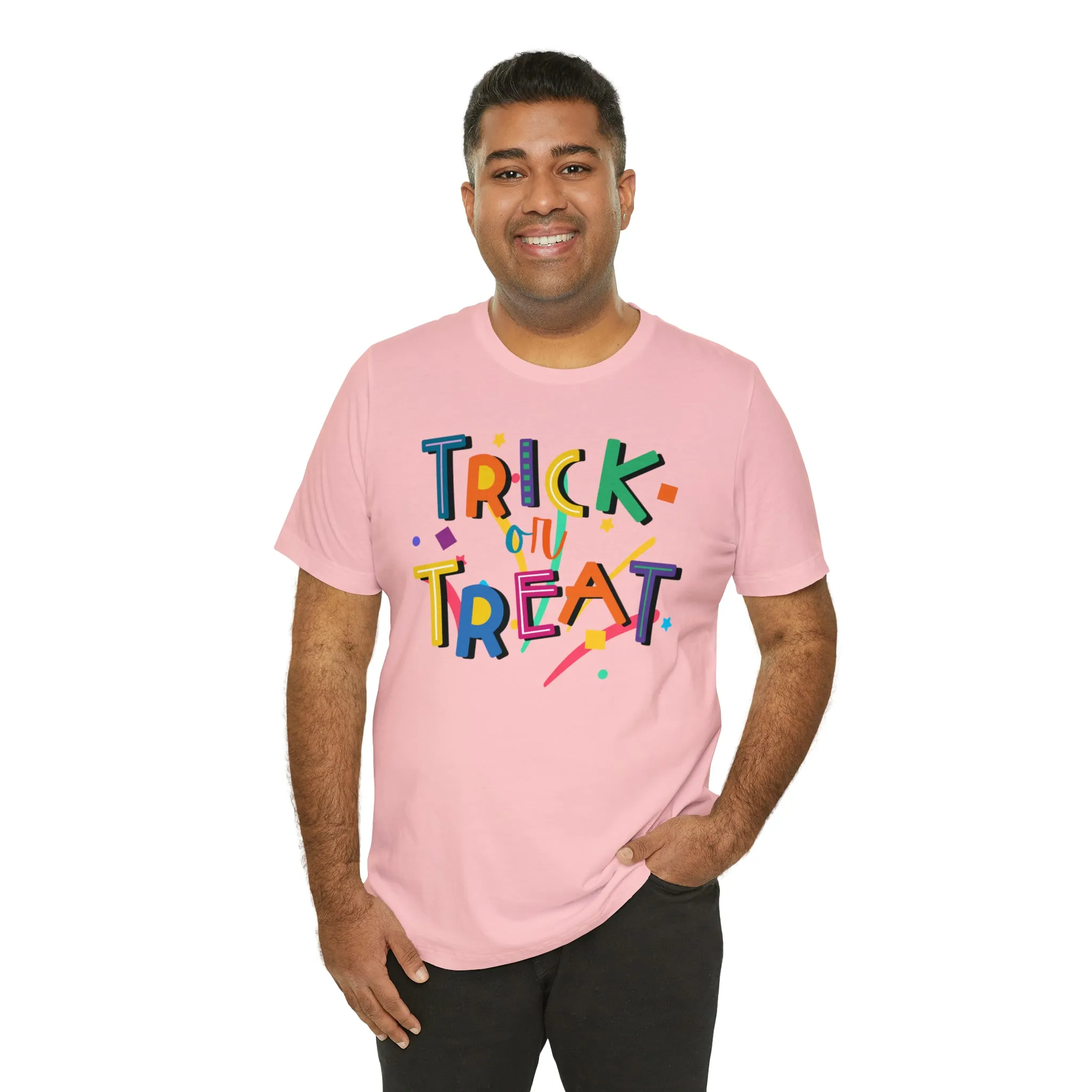 Trick or Treat Halloween T-Shirt | Colorful Candy Tee |  Bella Canvas 3001Unisex | Colorful Short Sleeve Tshirt