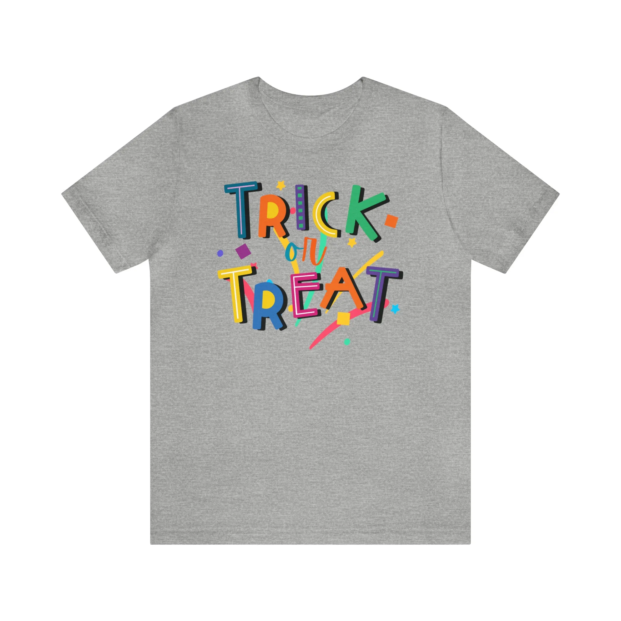 Trick or Treat Halloween T-Shirt | Colorful Candy Tee |  Bella Canvas 3001Unisex | Colorful Short Sleeve Tshirt