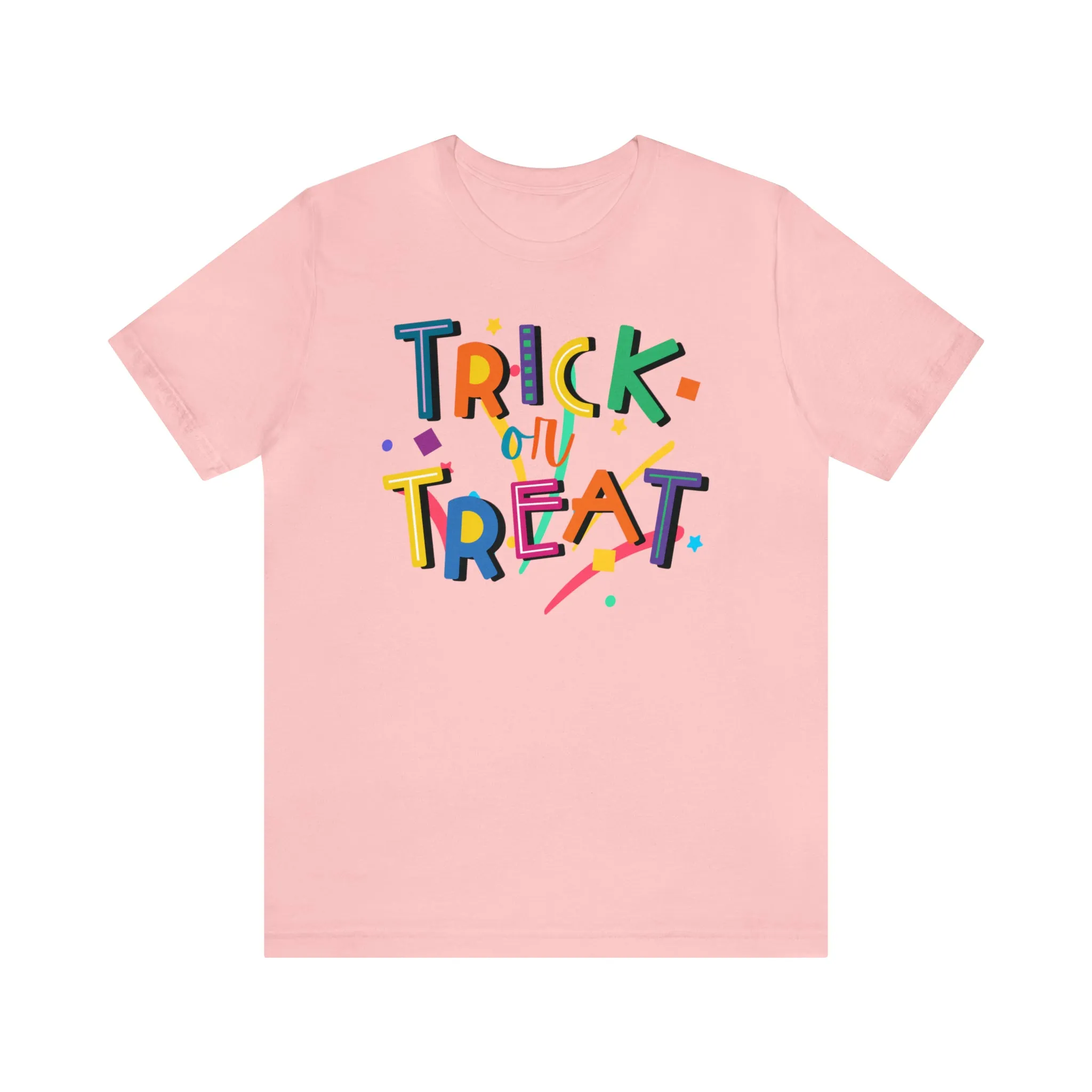 Trick or Treat Halloween T-Shirt | Colorful Candy Tee |  Bella Canvas 3001Unisex | Colorful Short Sleeve Tshirt