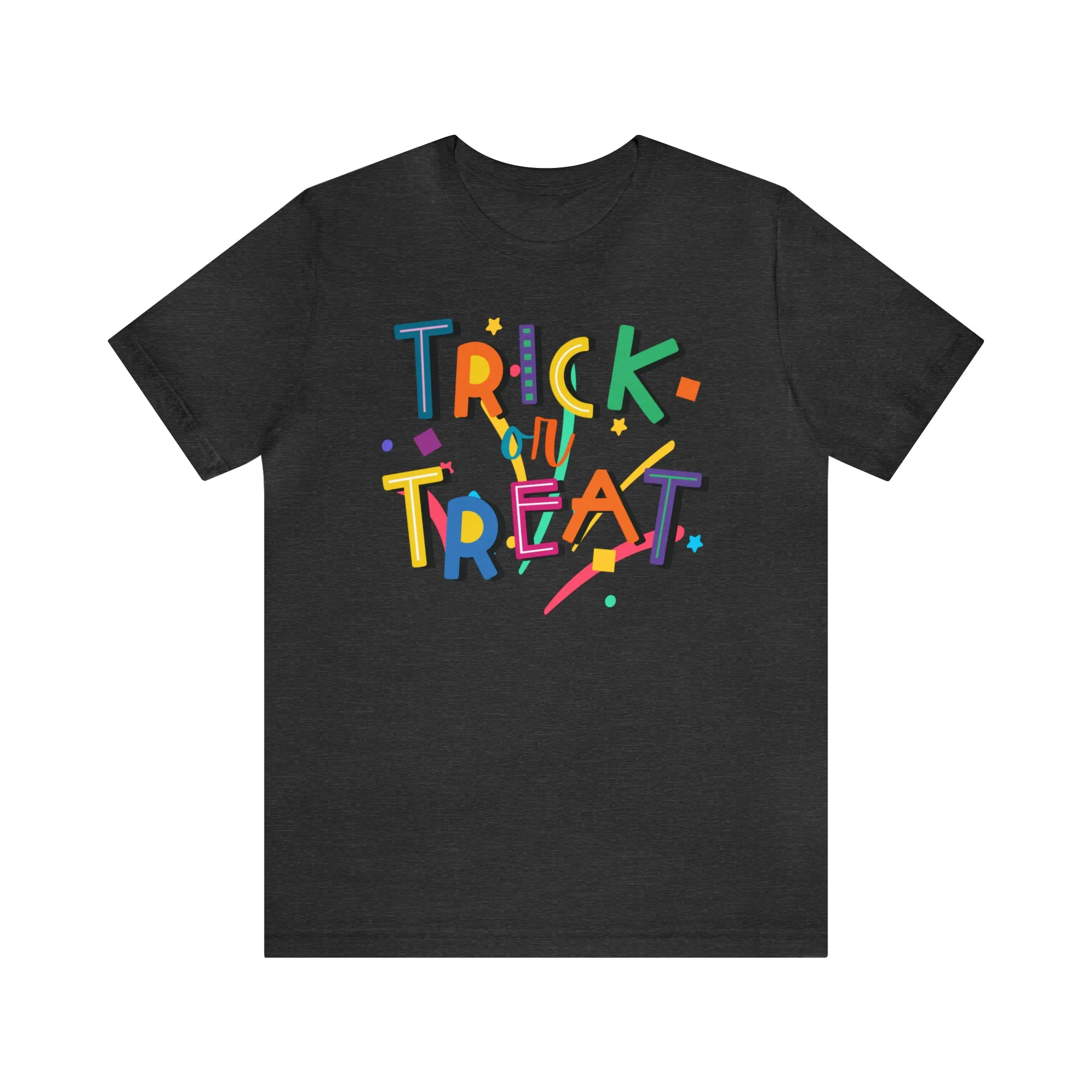 Trick or Treat Halloween T-Shirt | Colorful Candy Tee |  Bella Canvas 3001Unisex | Colorful Short Sleeve Tshirt