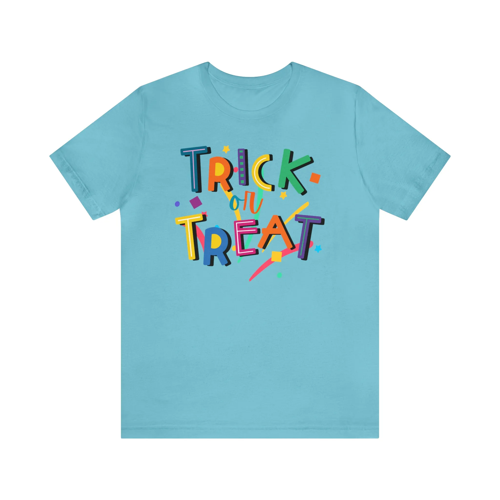 Trick or Treat Halloween T-Shirt | Colorful Candy Tee |  Bella Canvas 3001Unisex | Colorful Short Sleeve Tshirt