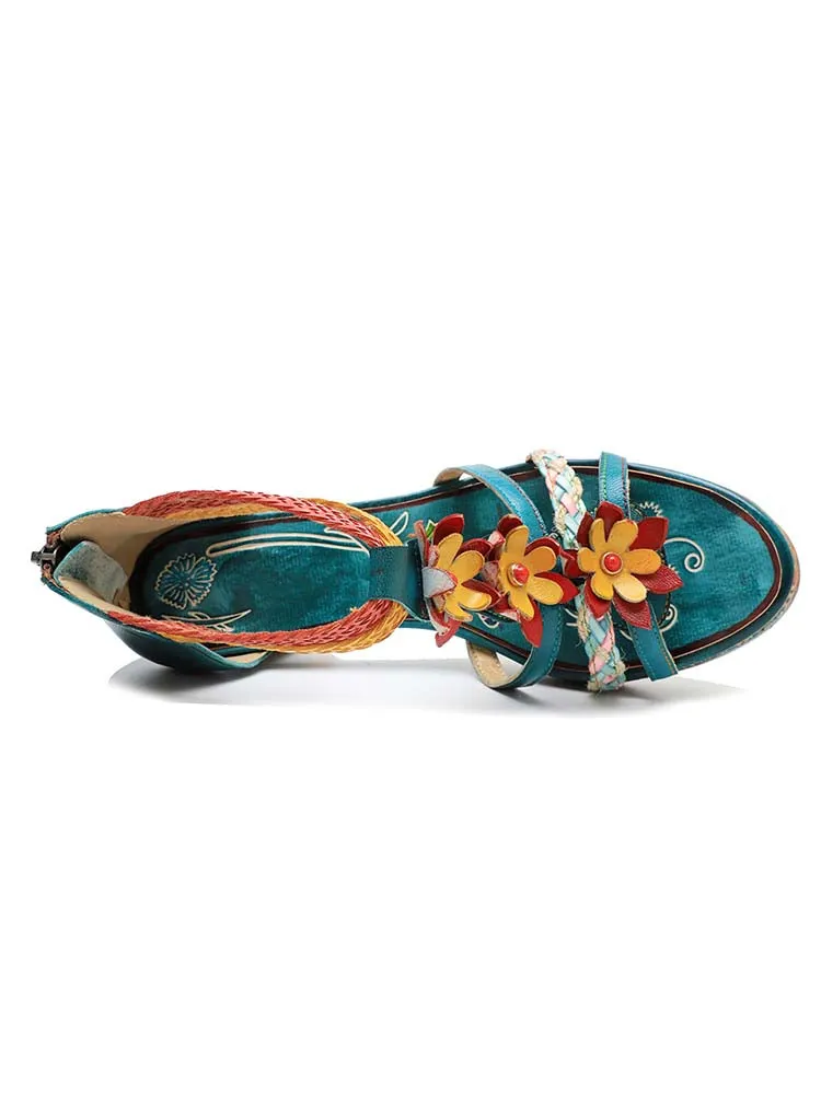 Triple Flowers Sandals
