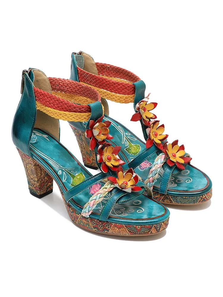 Triple Flowers Sandals