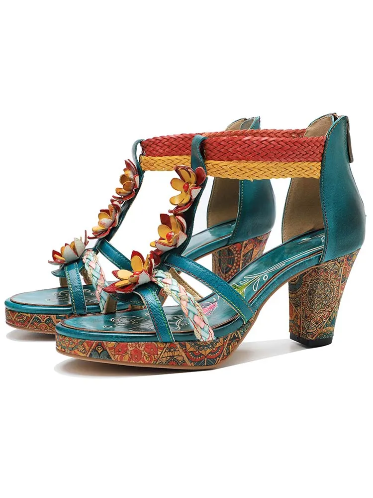Triple Flowers Sandals