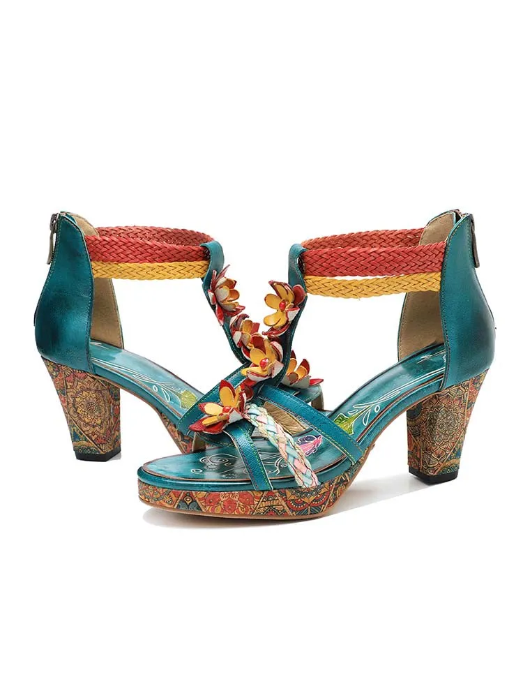 Triple Flowers Sandals