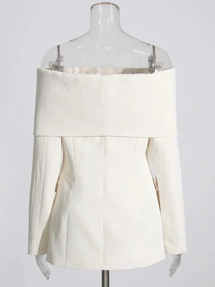 Ultimate Power piece Fancy Pantsuit Off the shoulder blazer | Suit Coat | Modern Blazer Pantsuit | Womens Suit Jacket