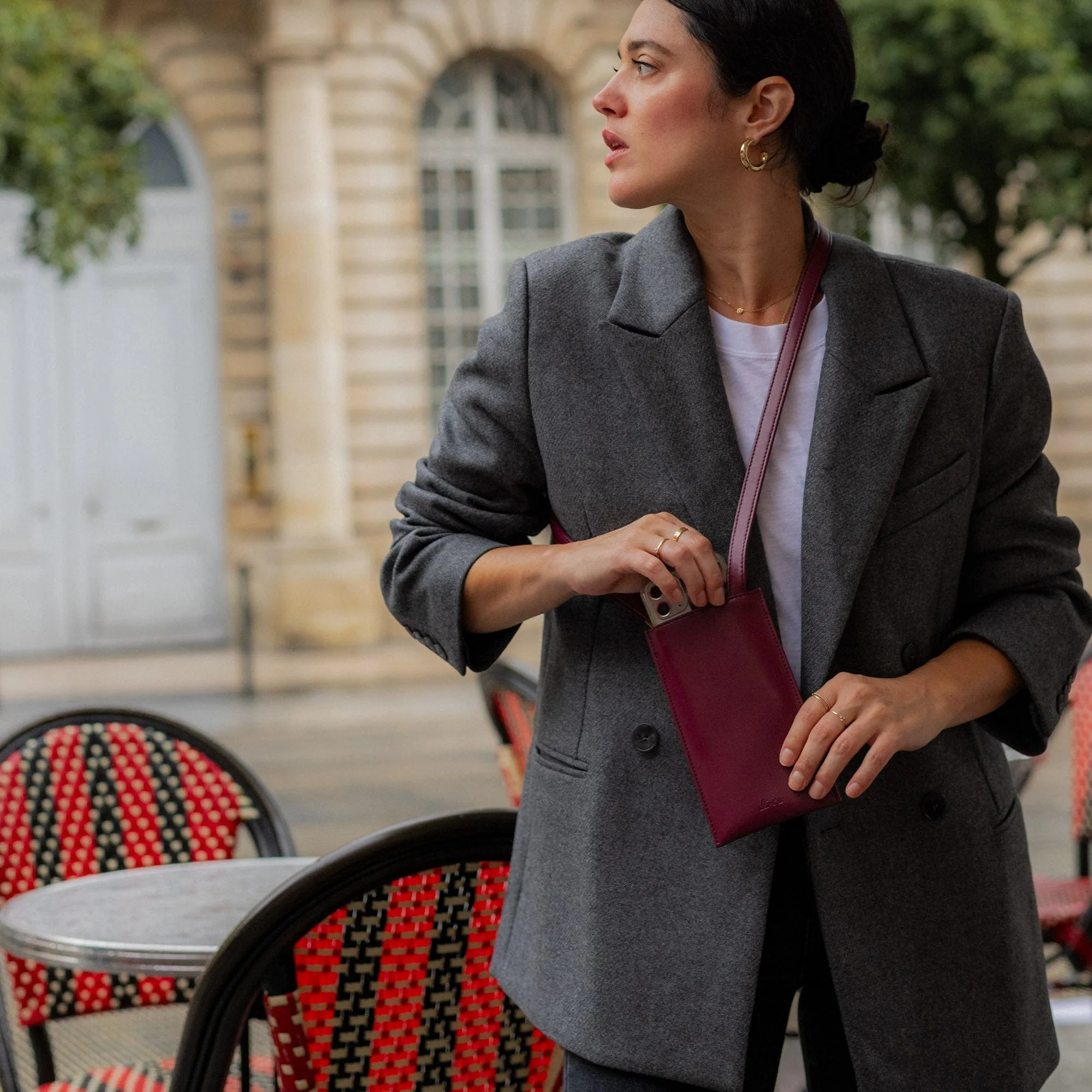 Vanilla Vegan Apple Leather Pouch | Bordeaux