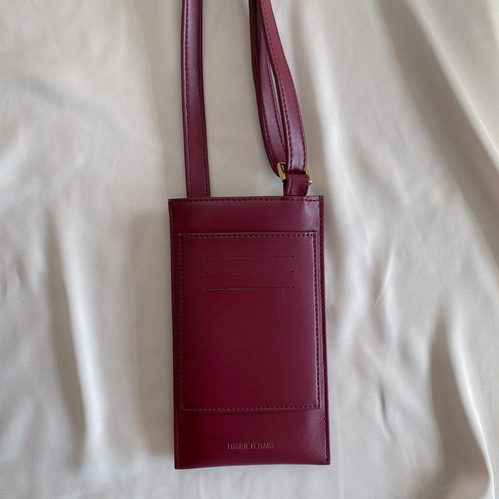 Vanilla Vegan Apple Leather Pouch | Bordeaux