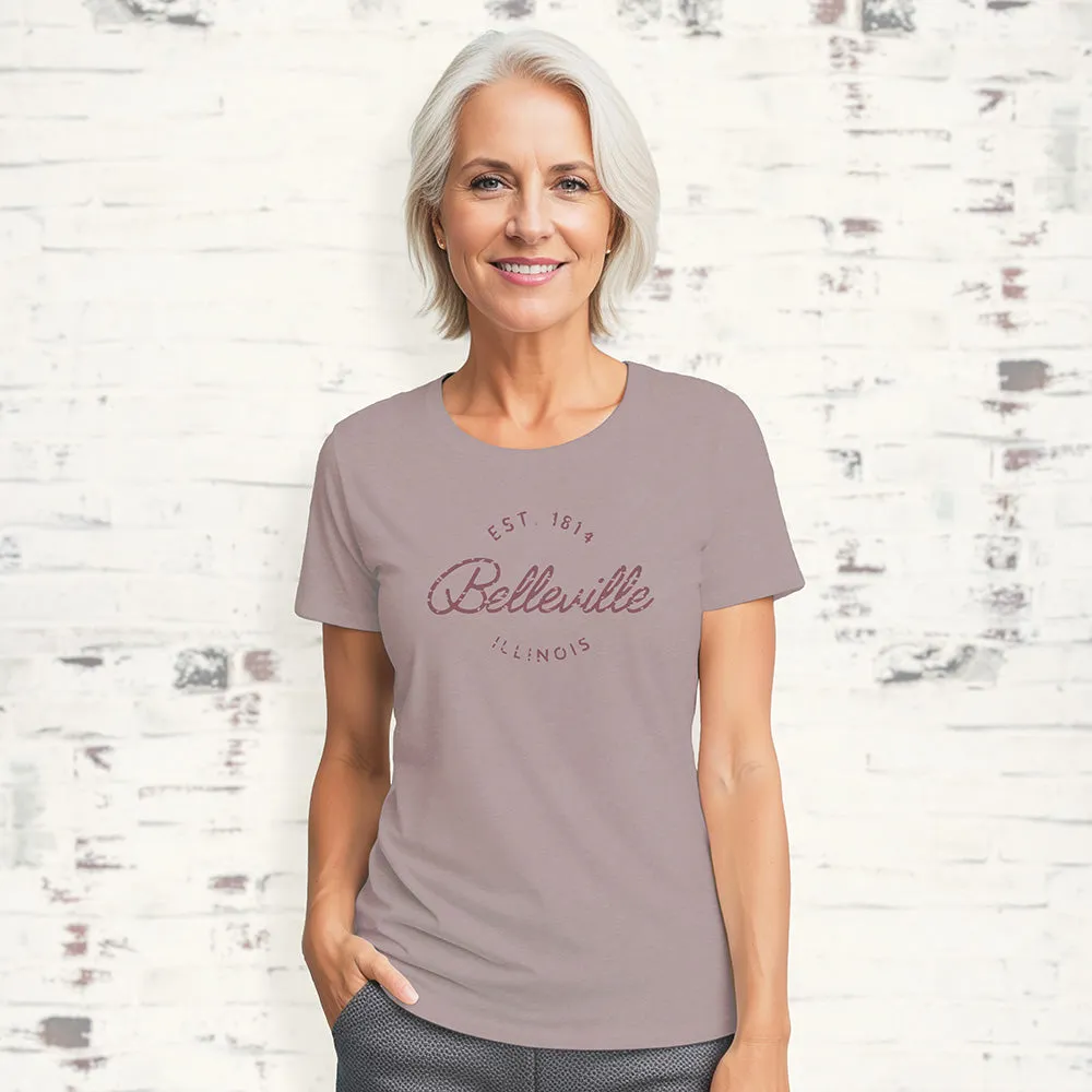 Vintage Script w/ City, State - Women's Custom T-Shirt