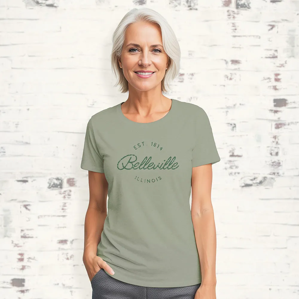 Vintage Script w/ City, State - Women's Custom T-Shirt