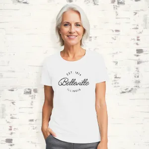 Vintage Script w/ City, State - Women's Custom T-Shirt