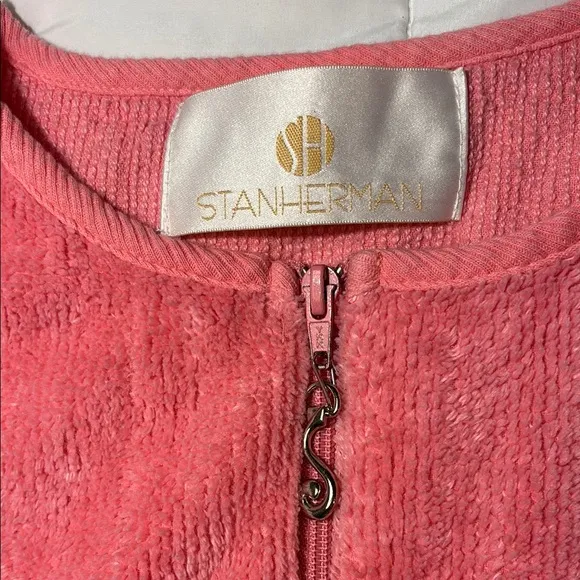 Vintage Stan Herman Chenille Robe Beach Cover Up Pink