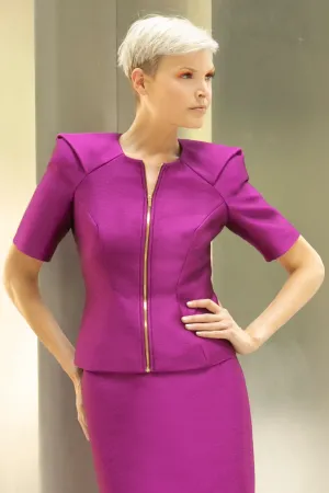 Violette Short Sleeve Jacket | Fuchsia