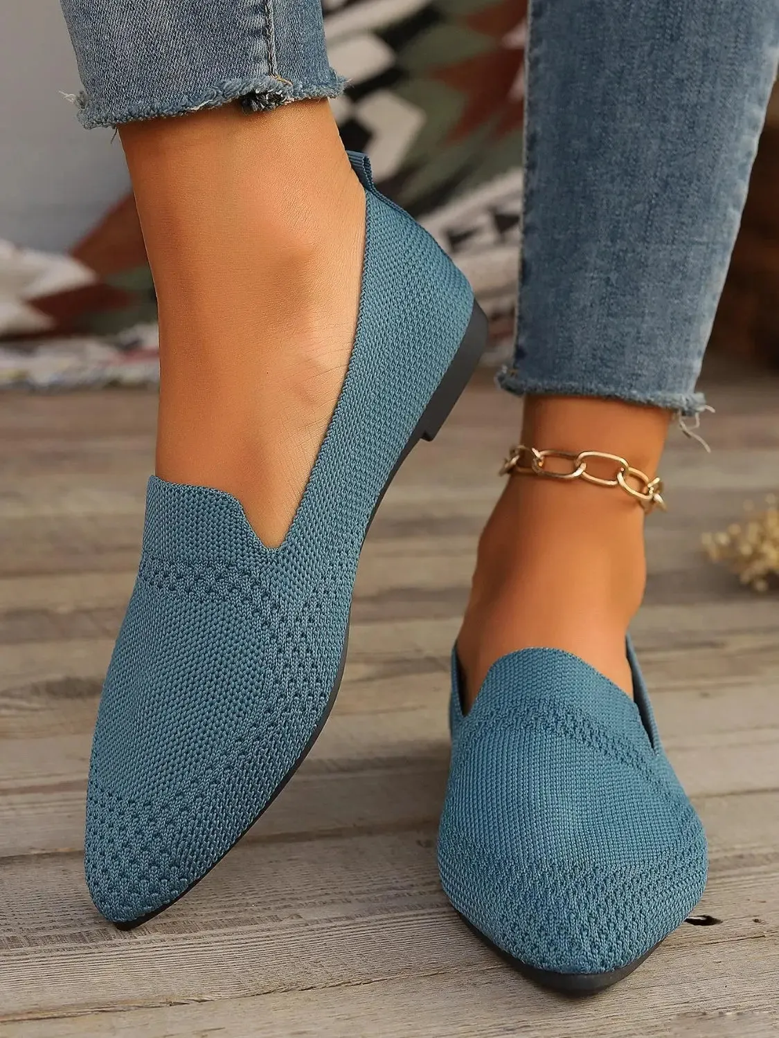 'Vivia' Slip-On Mesh Flat Sandals
