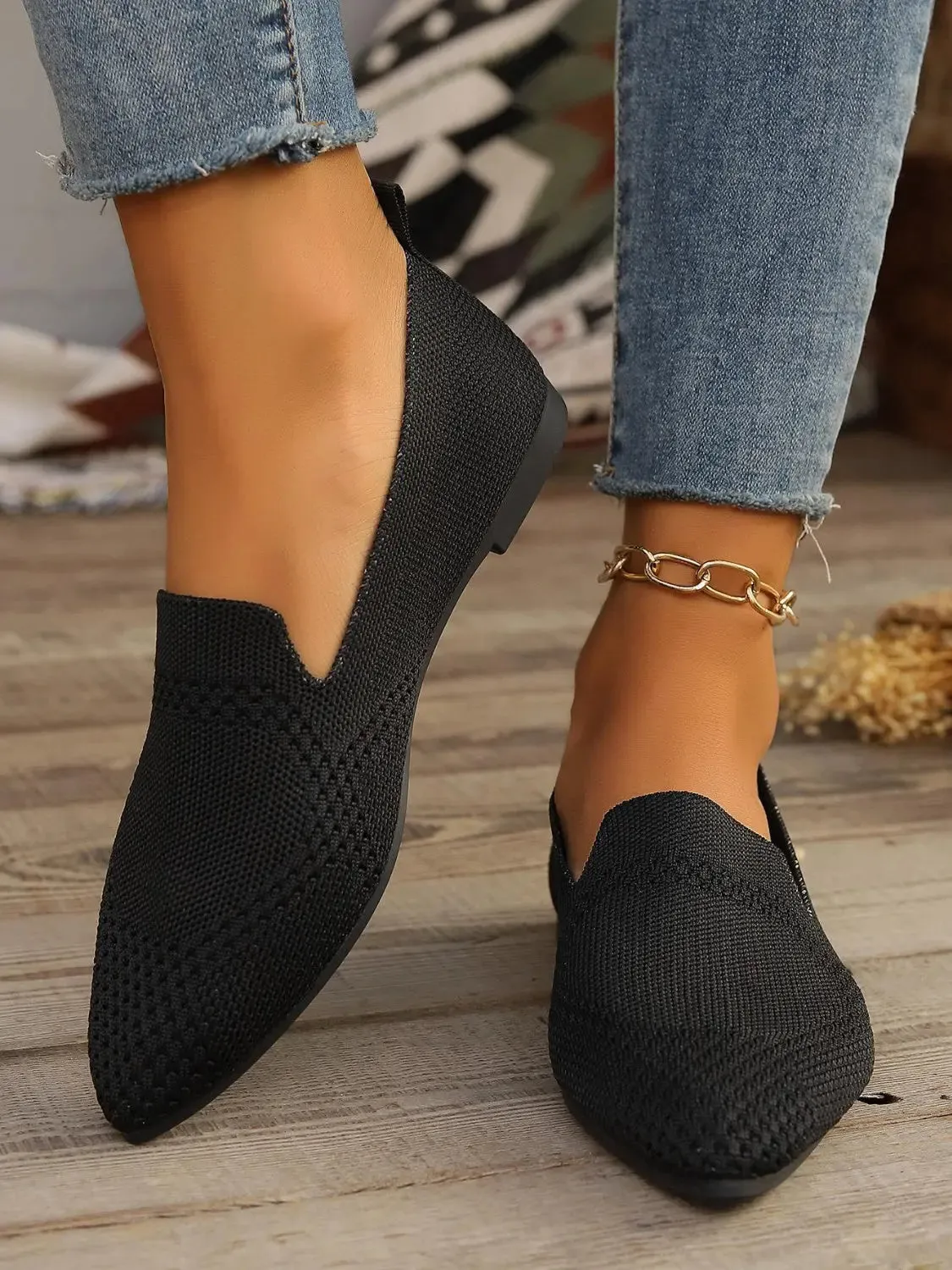 'Vivia' Slip-On Mesh Flat Sandals