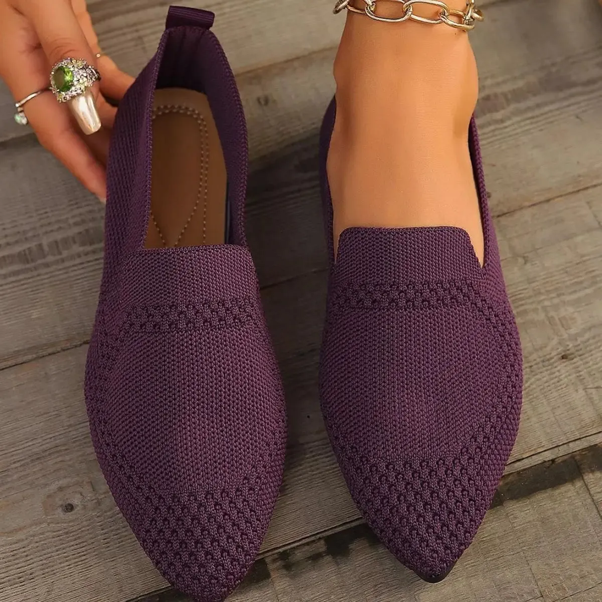 'Vivia' Slip-On Mesh Flat Sandals