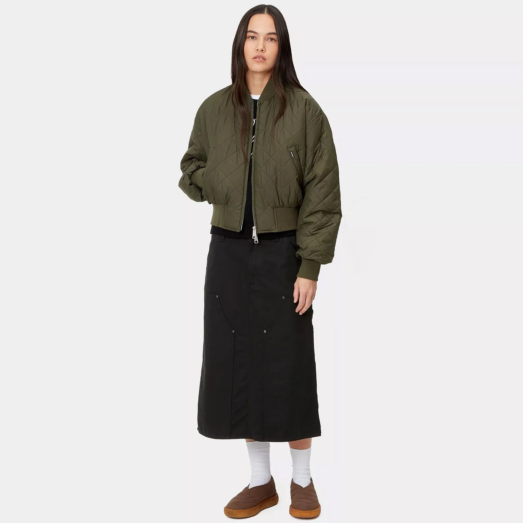 W' Double Knee Skirt (Black Rinsed)